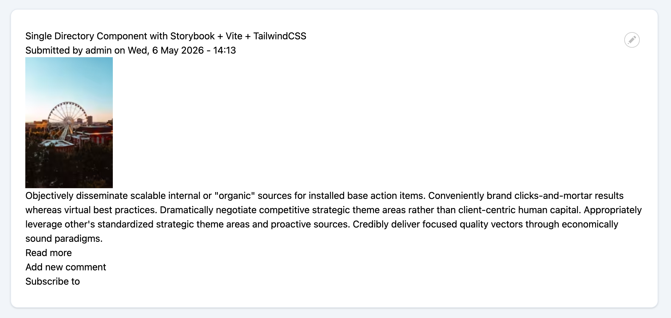 Unstyled teaser view of an Article content