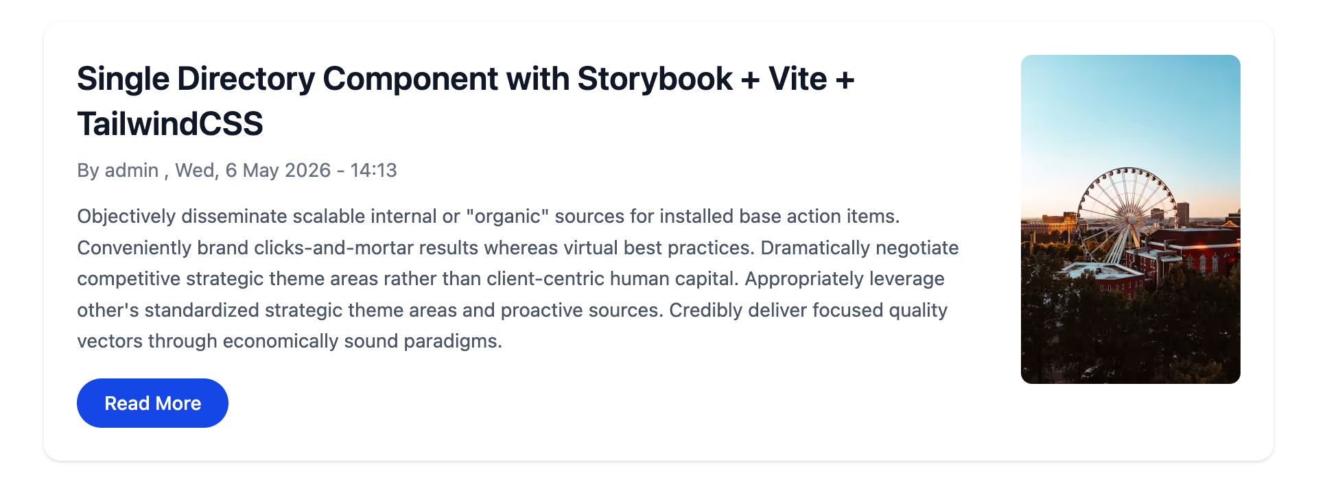 An Article teaser integrated with Single Directory Component